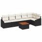 vidaXL Set da giardino con divano a 7 pezzi con cuscini in rattan sintetico nero e acacia