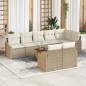 vidaXL Set da Giardino con 9 Pezzi e Cuscini Beige in Rattan e Acacia vidaXL Set da Giardino con 9 Pezzi e Cuscini Beige in Rattan e Acacia