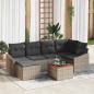 vidaXL Set divani da giardino 7 pezzi con cuscini in polirattan grigio e acacia