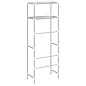 Rastrelliera per Bagno a 2 Livelli Grigia 53,5x28x143 cm Ferro Rastrelliera per Bagno a 2 Livelli Grigia 53,5x28x143 cm Ferro