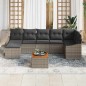 vidaXL Set di divani da giardino 8 pezzi con cuscini grigi in rattan polietilene e acacia. vidaXL Set di divani da giardino 8 pezzi con cuscini grigi in rattan polietilene e acacia.