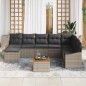 vidaXL Set di divani da giardino 9 pezzi con cuscini grigi in polyrattan e acacia vidaXL Set di divani da giardino 9 pezzi con cuscini grigi in polyrattan e acacia