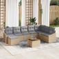 vidaXL Set Giardino 9 Pezzi con Cuscini Beige in Rattan Sintetico e Acacia