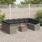 vidaXL Set Divano da Giardino a 10 Pezzi con Cuscini Grigi in Poly Rattan e Acacia vidaXL Set Divano da Giardino a 10 Pezzi con Cuscini Grigi in Poly Rattan e Acacia