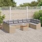 vidaXL Set Giardino 11 Pezzi con Cuscini in Rattan Beige - Polietilene e Acacia