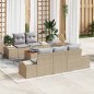 vidaXL Set da Giardino in 6 Pezzi con Cuscini in Rattan Sintetico Beige