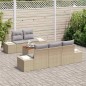 vidaXL Set da Giardino in 6 Pezzi con Cuscini in Rattan Sintetico Beige