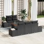vidaXL Set da Giardino di 6 Pezzi con Cuscini Neri in Rattan Sintetico e Legno di Acacia