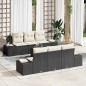 vidaXL Set da Giardino 7 Pezzi con Cuscini Neri