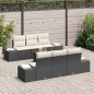 vidaXL Set da Giardino 7 Pezzi con Cuscini Neri