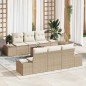 vidaXL Set di divani da giardino 7 pezzi con cuscini beige