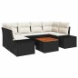 vidaXL Set da giardino 7 pezzi con cuscini in rattan sintetico nero e legno di acacia