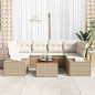 vidaXL Set da Giardino 7 Pezzi con Cuscini in Rattan Sintetico Beige e Legno di Acacia