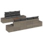 vidaXL Set giardino 8 pezzi con cuscini in polirattan grigio e legno di acacia