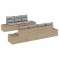 vidaXL Set da Giardino 8 Pezzi con Cuscini Beige in Rattan Sintetico e Legno di Acacia