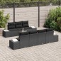 vidaXL Set da Giardino 8 Pezzi con Cuscini Neri in Polyrattan e Legno di Acacia