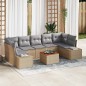 vidaXL Set di divani da giardino 8 pezzi con cuscini beige in rattan e poliestere