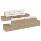 vidaXL Set di divani da giardino 9 pezzi con cuscini beige in polirattan e legno di acacia.