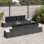 vidaXL Set di divani da giardino di 9 pezzi con cuscini in rattan sintetico nero e acacia. vidaXL Set di divani da giardino di 9 pezzi con cuscini in rattan sintetico nero e acacia.