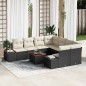vidaXL Set da Giardino a 9 Pezzi con Cuscini in Rattan Nero e Tavolo in Acacia
