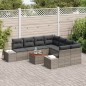vidaXL Set Giardino 9 Pezzi con Cuscini in Rattan Grigio e Acacia