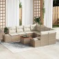 vidaXL Set di divani da giardino da 9 pezzi con cuscini in rattan sintetico beige e legno di acacia vidaXL Set di divani da giardino da 9 pezzi con cuscini in rattan sintetico beige e legno di acacia