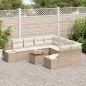 vidaXL Set di divani da giardino da 9 pezzi con cuscini in rattan sintetico beige e legno di acacia vidaXL Set di divani da giardino da 9 pezzi con cuscini in rattan sintetico beige e legno di acacia