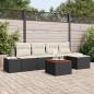 vidaXL Set da Giardino di 6 Pezzi con Cuscini in Rattan Nero e Acacia