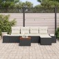 vidaXL Set da Giardino di 6 Pezzi con Cuscini in Rattan Nero e Acacia