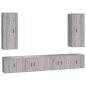 Set di Mobili Porta TV 6 pz Grigio Sonoma in Legno Multistrato Set di Mobili Porta TV 6 pz Grigio Sonoma in Legno Multistrato