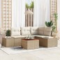 vidaXL Set da Giardino in 5 Pezzi con Cuscini Beige in Rattan Sintetico e Acacia
