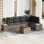 vidaXL Set divani da giardino 6 pezzi con cuscini grigi in rattan sintetico e acacia