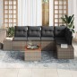 vidaXL Set divani da giardino 6 pezzi con cuscini grigi in rattan sintetico e acacia