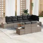 vidaXL Set da giardino di 9 pezzi con cuscini in rattan grigio e legno d'acacia