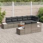 vidaXL Set da giardino di 9 pezzi con cuscini in rattan grigio e legno d'acacia
