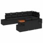 vidaXL Set di divani da giardino di 9 pezzi con cuscini in rattan polietilene nero e legno di acacia.