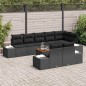 vidaXL Set di divani da giardino di 9 pezzi con cuscini in rattan polietilene nero e legno di acacia.