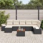 vidaXL Set di divani da giardino 8 pezzi con cuscini in polirattan nero e Acacia