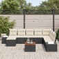 vidaXL Set da giardino 9 pezzi con cuscini in rattan sintetico nero e acacia