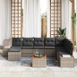 vidaXL Set di divani da giardino 9 pezzi con cuscini grigi in rattan sintetico