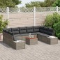 vidaXL Set di divani da giardino da 10 pezzi con cuscini grigi in rattan sintetico e acacia vidaXL Set di divani da giardino da 10 pezzi con cuscini grigi in rattan sintetico e acacia