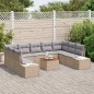 vidaXL Set di Sofà da Giardino 10 Pezzi con Cuscini Beige in Rattan Sintetico e Legno di Acacia vidaXL Set di Sofà da Giardino 10 Pezzi con Cuscini Beige in Rattan Sintetico e Legno di Acacia
