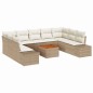 vidaXL Set da giardino di 10 pezzi con cuscini beige in rattan sintetico e legno di acacia