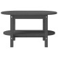 Tavolino da Salotto Grigio 80x45x45cm in Legno Massello di Pino