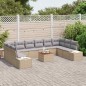 vidaXL Set di divani da giardino da 11 pezzi con cuscini beige in rattan poliuretanico e legno di acacia vidaXL Set di divani da giardino da 11 pezzi con cuscini beige in rattan poliuretanico e legno di acacia