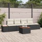 vidaXL Set da Giardino 5 Pezzi con Cuscini Neri in Rattan e Acacia