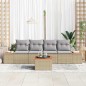 vidaXL Set di divani da giardino 5 pezzi con cuscini beige in rattan sintetico e acacia vidaXL Set di divani da giardino 5 pezzi con cuscini beige in rattan sintetico e acacia