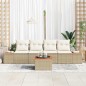 vidaXL Set di Divani da Giardino a 5 Pezzi con Cuscini Beige in Polyrattan e Acacia