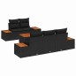 vidaXL Set da giardino 6 pezzi con cuscini in rattan nero e acacia