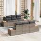 vidaXL Set da Giardino da 7 Pezzi con Cuscini Grigi in Rattan Sintetico Acacia vidaXL Set da Giardino da 7 Pezzi con Cuscini Grigi in Rattan Sintetico Acacia